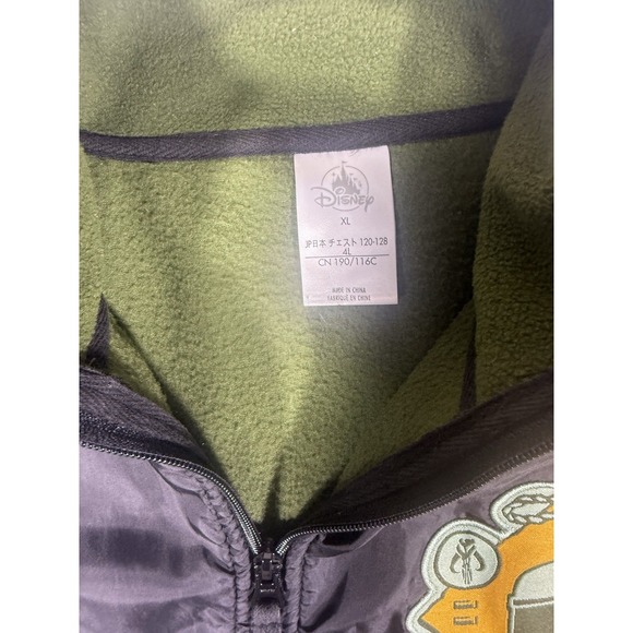 Disney Star Wars Jacket Mens Extra Large Green Fleece Boba Fett Zip Up Sweater - Picture 4 of 9